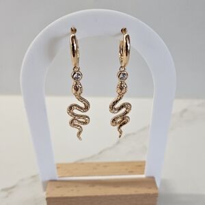Rose gold snake earrings